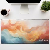 Multikleur Abstracte Vloeibare Golven Gepersonalis Bureaumat