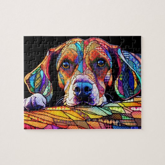 Multikleur Beagle Hond 178 Legpuzzel (Horizontaal)
