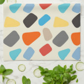 Multikleur kiezelstenen op witte achtergrond theedoek (Gevouwen)