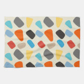 Multikleur kiezelstenen op witte achtergrond theedoek (Horizontaal)