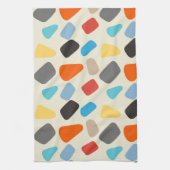 Multikleur kiezelstenen op witte achtergrond theedoek (Verticaal)