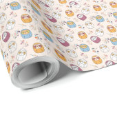 Multikleur Sleepy Sloth Cartoon Cadeaupapier (Rol Hoek)