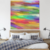 Multikleuren Abstracte tekenverf 6 Canvas Afdruk (Insitu (Slaapkamer))