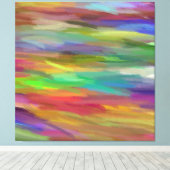 Multikleuren Abstracte tekenverf 6 Canvas Afdruk (Insitu (Houten vloer))
