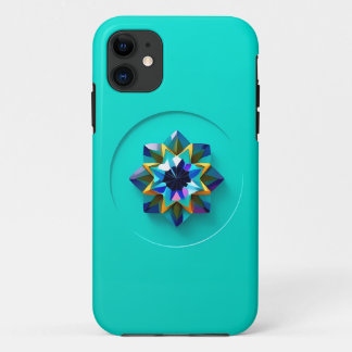 Multikleuren Crystal Design op Blauwgroen Case-Mate iPhone Case