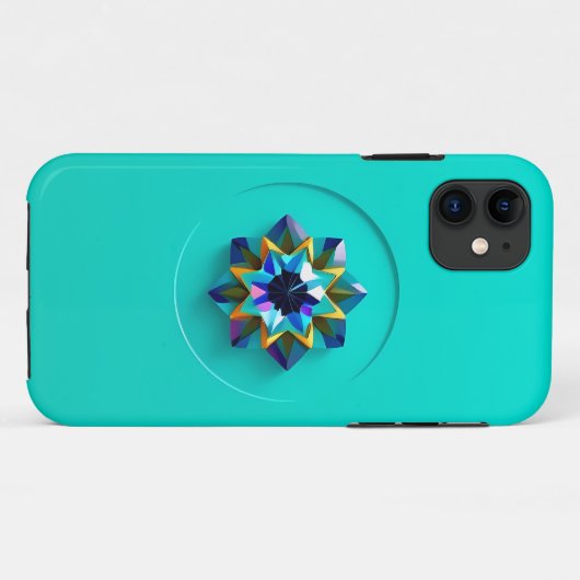 Multikleuren Crystal Design op Blauwgroen Case-Mate iPhone Case (Achterkant (horizontaal))