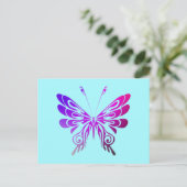  multikleuren decoratieve vlinder briefkaart (Staand voorkant)