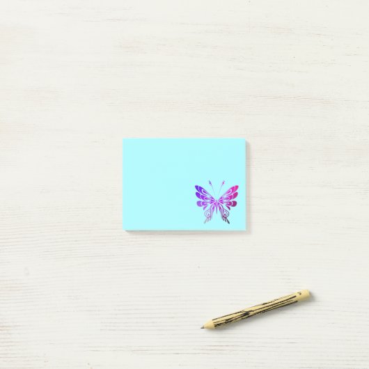  multikleuren decoratieve vlinder post-it® notes (Op bureau)