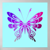  multikleuren decoratieve vlinder poster (Voorkant)