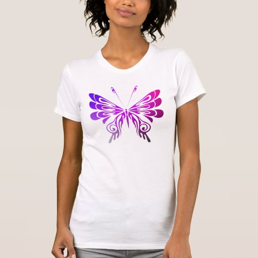  multikleuren decoratieve vlinder t-shirt (Voorkant)