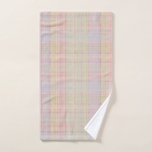 Multikleuren Pastel Glen Plaid Bad Handdoek (Handdoek)