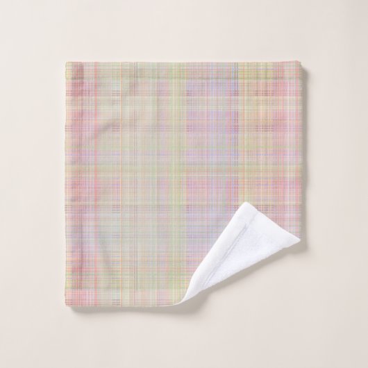 Multikleuren Pastel Glen Plaid Bad Handdoek (Wasdoekje)