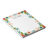 Multikleurenbloemen van het bureau van Aangepast Notitieblok (Schuin)