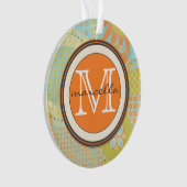 Multikleurengeometrische vormen Bright Monogram Ornament (voorkant)