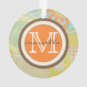 Multikleurengeometrische vormen Bright Monogram Ornament (achterkant)