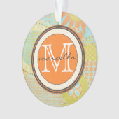 Multikleurengeometrische vormen Bright Monogram Ornament (voorkant)