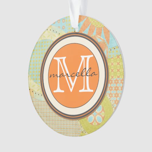 Multikleurengeometrische vormen Bright Monogram Ornament (voorkant)