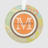 Multikleurengeometrische vormen Bright Monogram Ornament (voorkant)