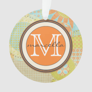 Multikleurengeometrische vormen Bright Monogram Ornament