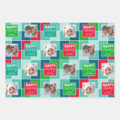 Multikleurenkerstfoto's Whimsical-feestdag Inpakpapier Vel (Voorkant 3)