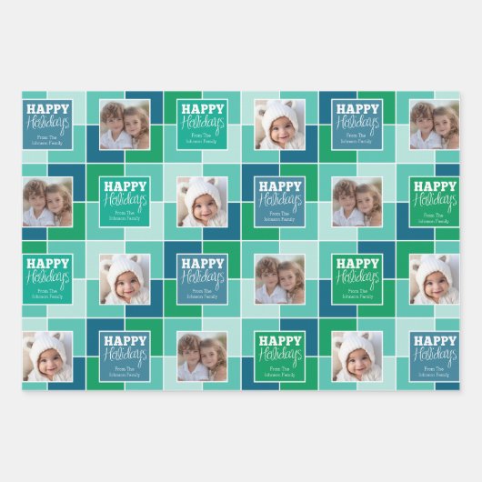 Multikleurenkerstfoto's Whimsical-feestdag Inpakpapier Vel (Voorkant 2)