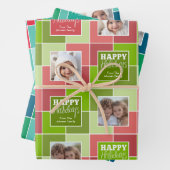 Multikleurenkerstfoto's Whimsical-feestdag Inpakpapier Vel (In situ)