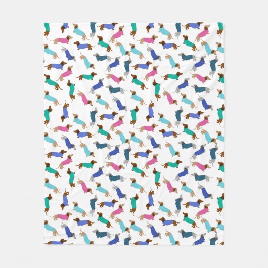 Multikleurenpasta Dachshund Fleece Blanket (Voorkant)