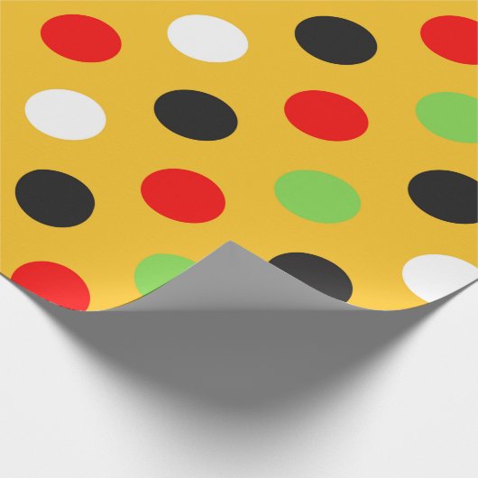Multikleurenpolaire dot cadeaupapier (Hoek)