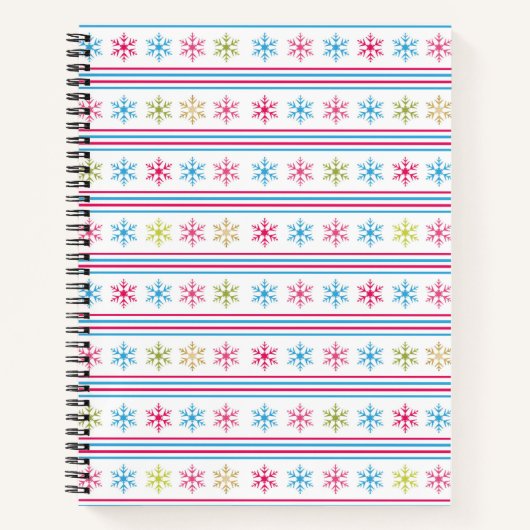 Multikleurensneeuwvlokken Notitieboek (Voorkant)