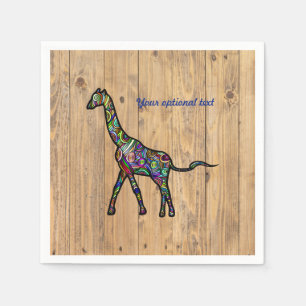Multikleurenspiraalvormige Giraffe Napkins Servet
