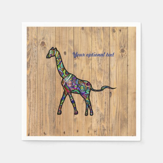 Multikleurenspiraalvormige Giraffe Napkins Servet (Voorkant)
