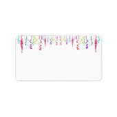 Multikleurenstreamers Etiket (Voorkant)