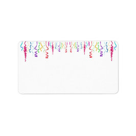 Multikleurenstreamers Etiket