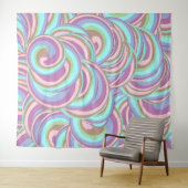 Multikleurig Swirls-patroon Wandkleed (In Situ (horizontaal))