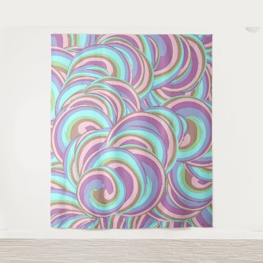 Multikleurig Swirls-patroon Wandkleed (Voorkant)