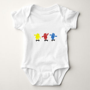 Multikleurige Android Skateboarder Romper