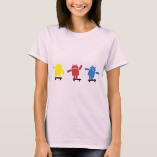 Multikleurige Android Skateboarder T-shirt