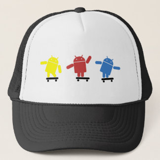 Multikleurige Android Skateboarder Trucker Pet