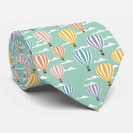 Multikleurige heet luchtballon Cynische achtergron Stropdas (Opgerold)