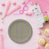 multikleurige streep getinte luipaardprint papieren bordje (Feest)