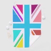 Multikleurige Union Jack/Vlag Ontwerp Golfhanddoek (Insitu)