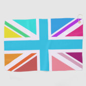 Multikleurige Union Jack/Vlag Ontwerp Golfhanddoek (Horizontaal)