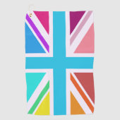 Multikleurige Union Jack/Vlag Ontwerp Golfhanddoek (Voorkant)