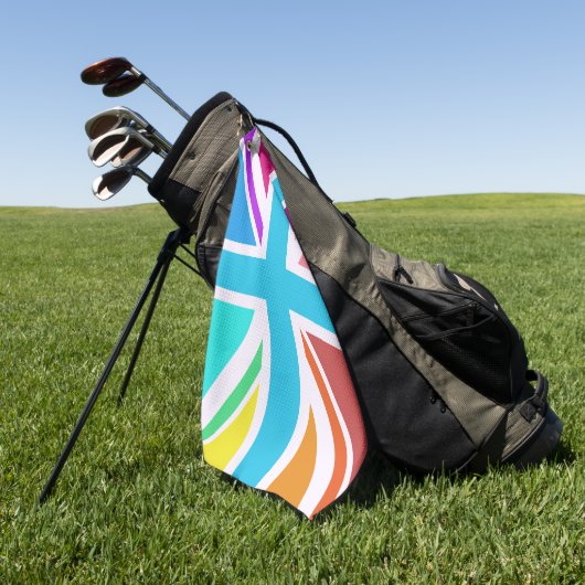 Multikleurige Union Jack/Vlag Ontwerp Golfhanddoek (Groen)
