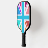 Multikleurige Union Jack/Vlag Ontwerp Pickleball Paddle (Links)