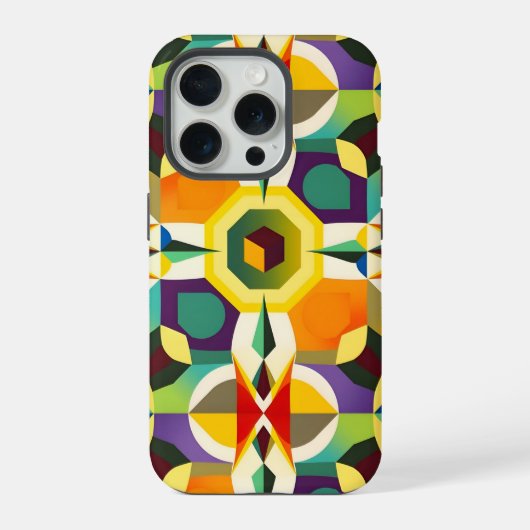 Multikleurige vorm 1 iPhone hoesje (Achterkant)