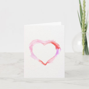 Multikleurige waterverf hart Valentijnsdag kaart