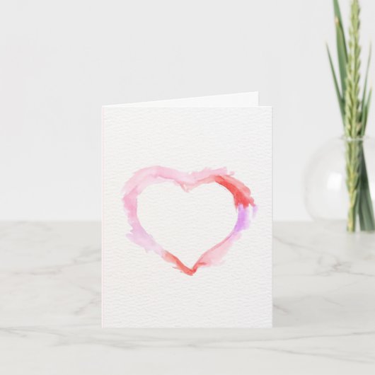Multikleurige waterverf hart Valentijnsdag kaart (Voorkant)