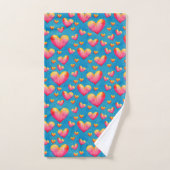 Multikleurige Waterverf Harten Bad Handdoek Set (Handdoek)