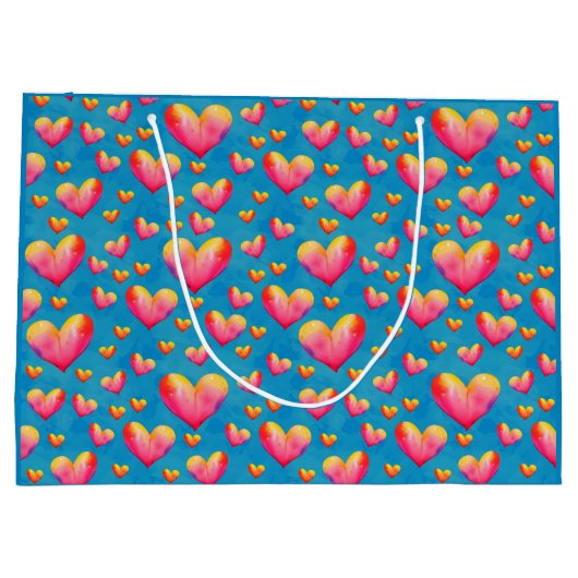 Multikleurige Waterverf Harten Cadeautas (Achterkant)